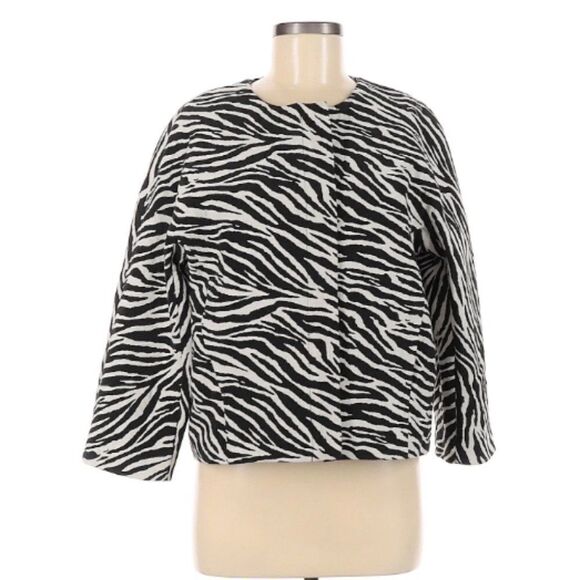 Chico's Zebra-Print Jacquard Jacket‎ Size Medium - Picture 4 of 7
